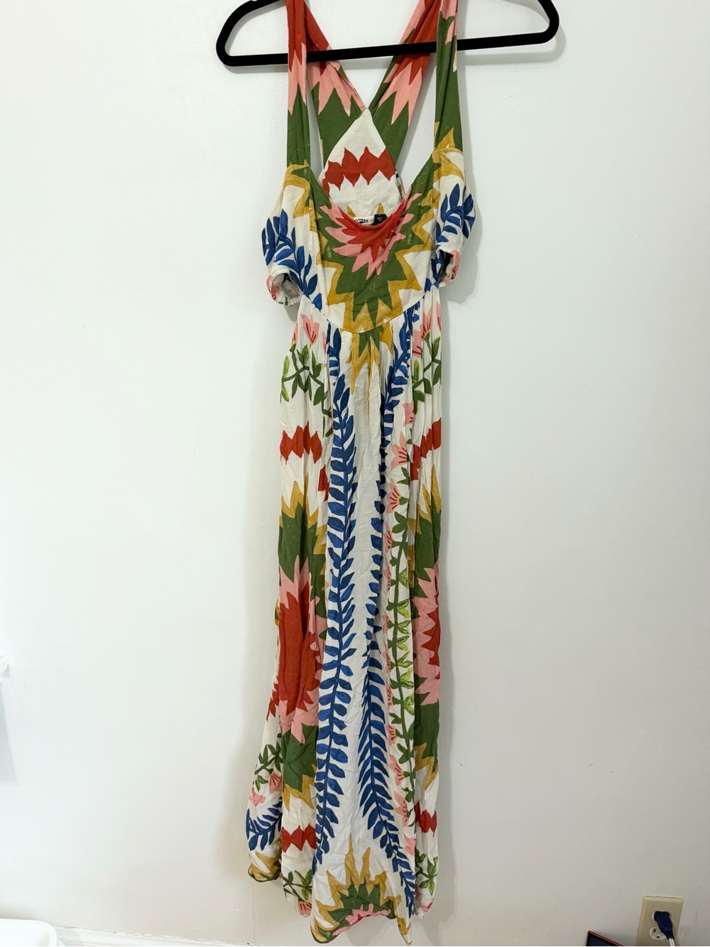 Anthropologie João Incerti Artist Collab Bandeau Cutout Boho Maxi Dress large